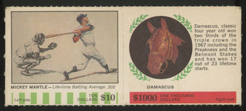 1968 American Oil Mickey Mantle / Damascus Winner's Circle Panel