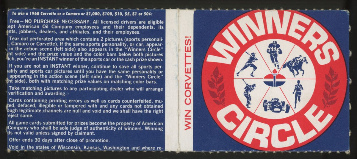 1968 American Oil Mickey Mantle / Damascus Winner's Circle Panel