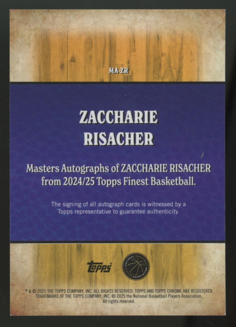 2024-25 Topps Finest Zaccharie Risacher RC Masters Black Geometric /25 #MA-ZR