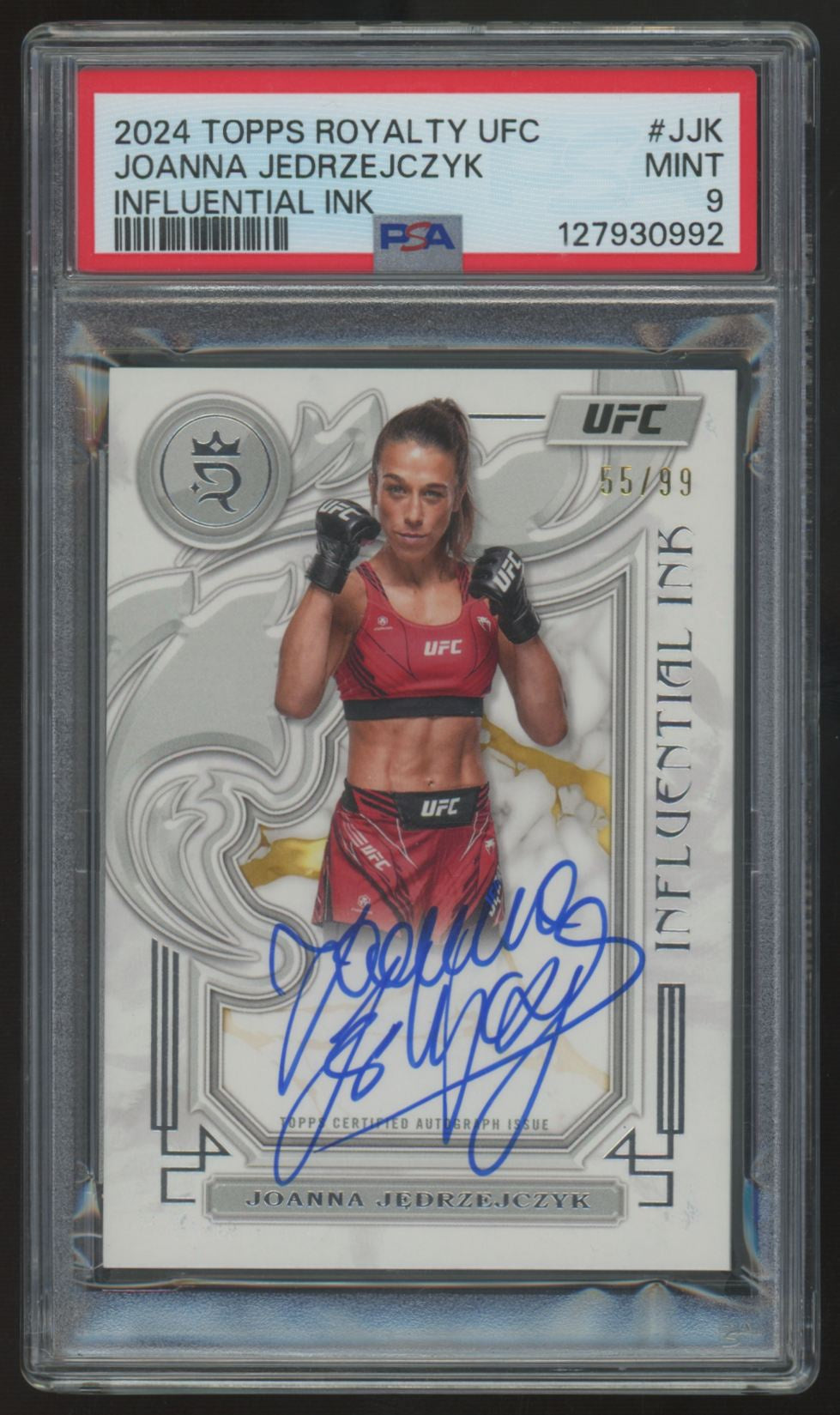 2024 Topps Royalty UFC Joanna Jedrzejczyk Influential Ink Auto /99 PSA 9