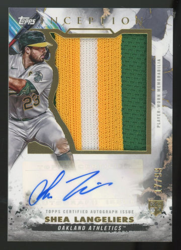 2023 Topps Inception Shea Langeliers RC Jumbo Patch Auto RPA /99 #IAJP-SL