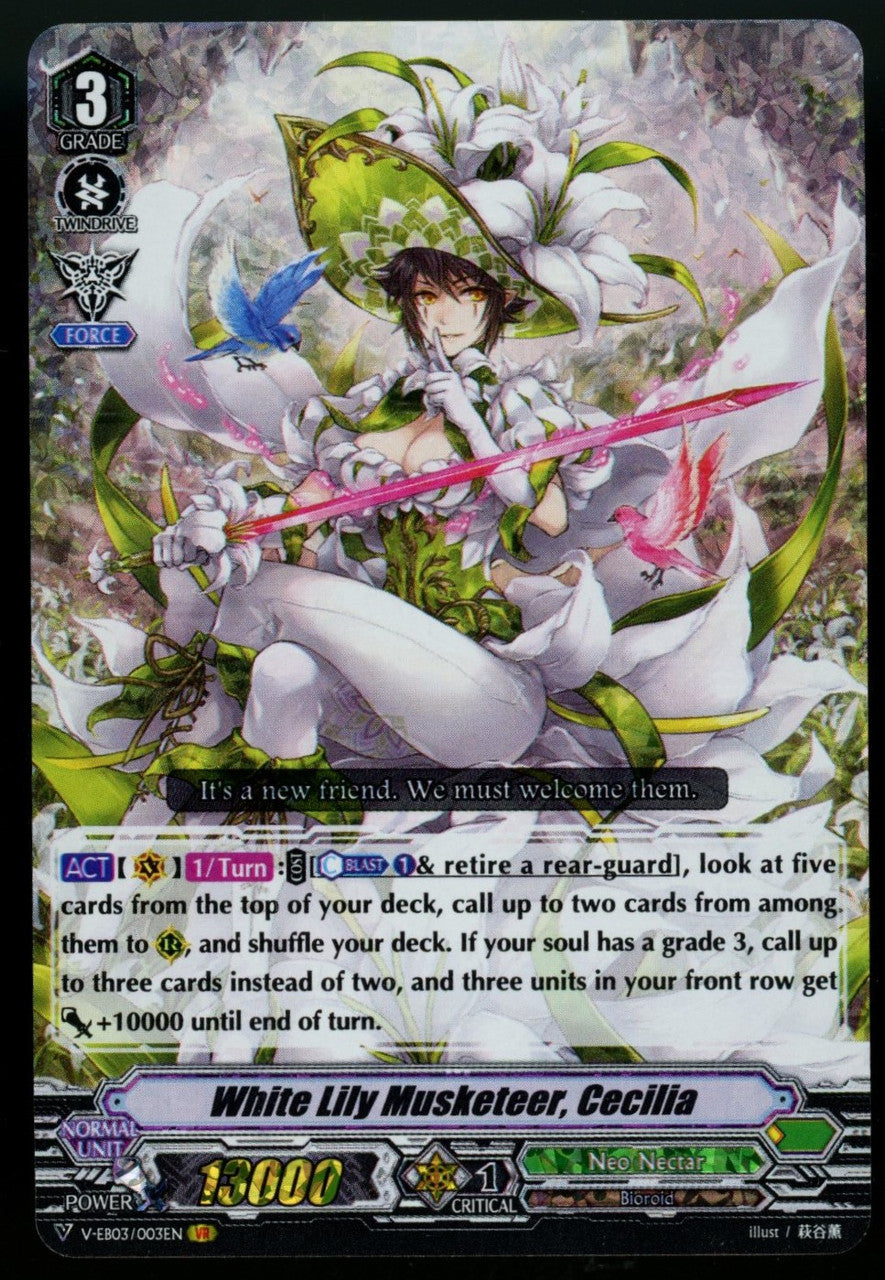 Cardfight!! Vanguard White Lily Musketeer, Cecilia VR #V-EB03/003EN