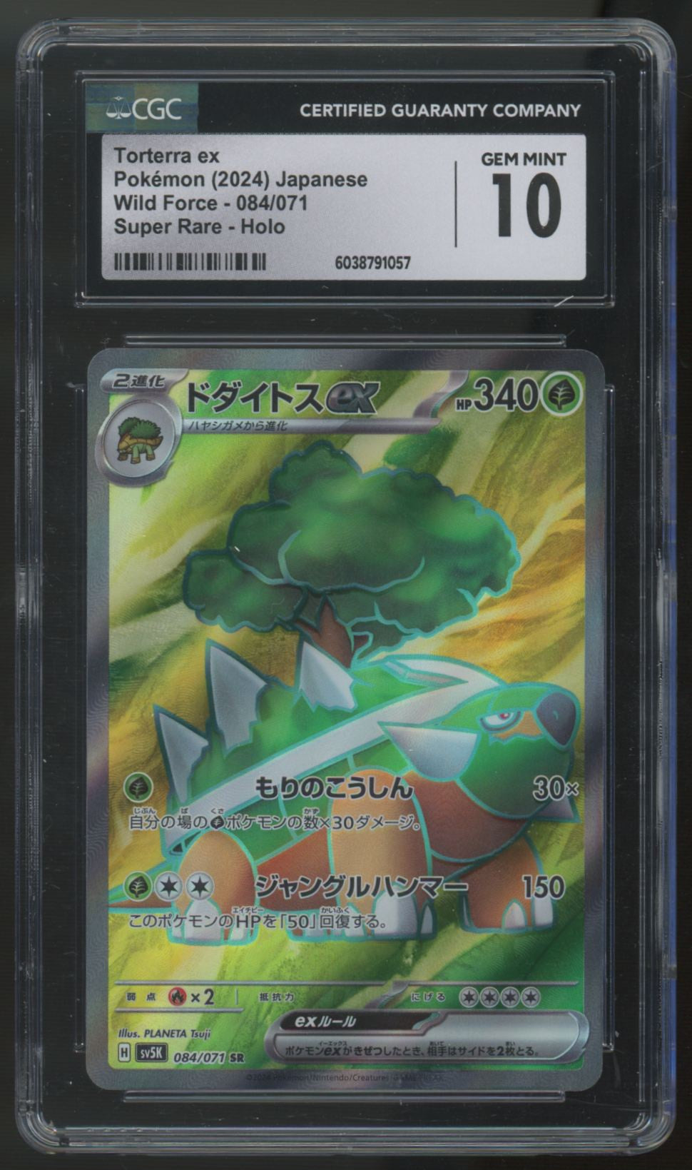 2024 Pokemon Torterra ex Wild Force Japanese Super Rare #084 CGC 10