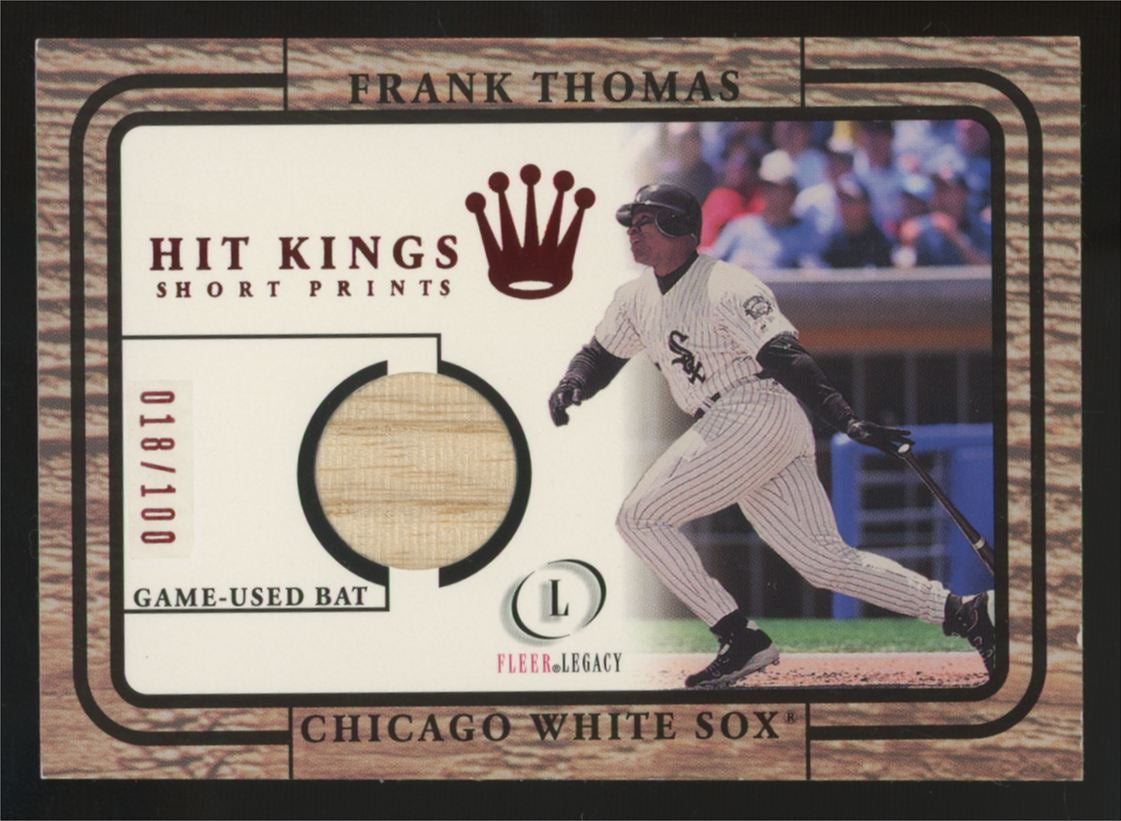 2001 Fleer Legacy Frank Thomas Hit Kings Short Prints Bat Relic /100