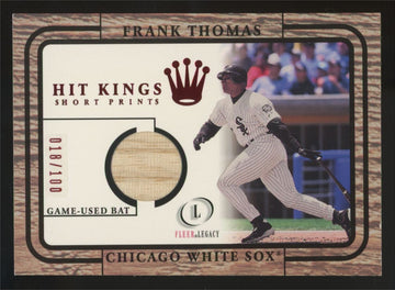 2001 Fleer Legacy Frank Thomas Hit Kings Short Prints Bat Relic /100