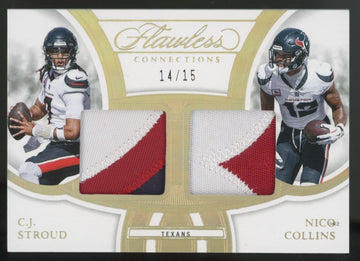 2025 Panini Flawless CJ Stroud/Nico Collins Dual Connections Patch /15 #FC-HOU