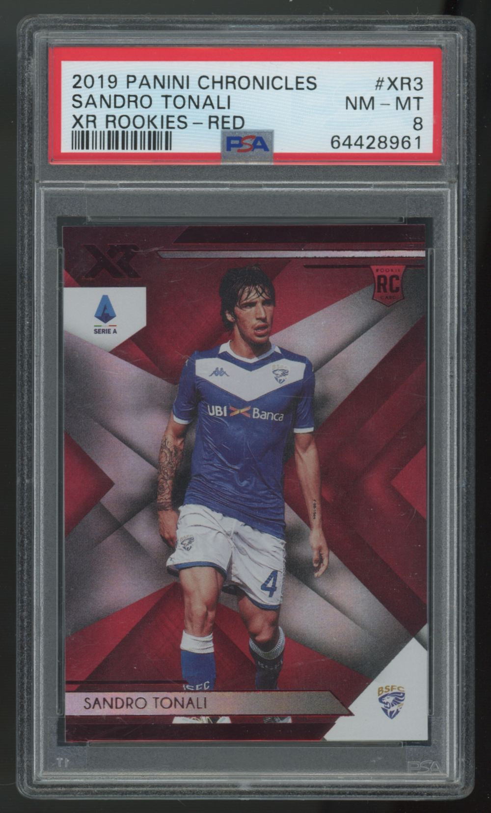 2019-20 Panini Chronicles XR Sandro Tonali RC Red /99 #XR-3 PSA 8