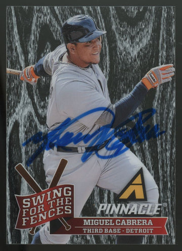 2013 Pinnacle Miguel Cabrera Swing For The Fences Signed Auto JSA Authentic
