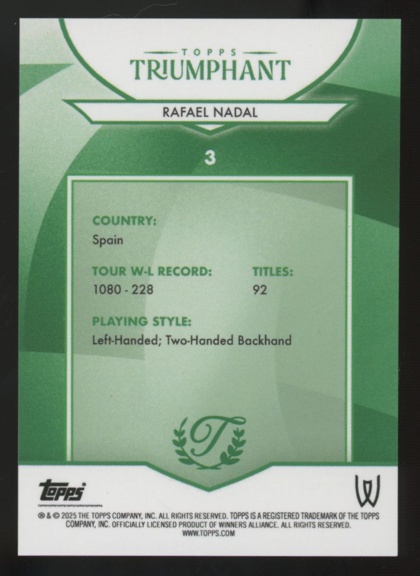 2025 Topps Triumphant Rafael Nadal /99 #3