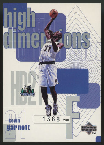 1997-98 Upper Deck Kevin Garnett High Dimensions /2000 #HD21