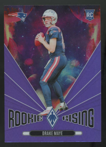 2024 Panini Phoenix Drake Maye RC Purple Rookie Rising #RR-DME