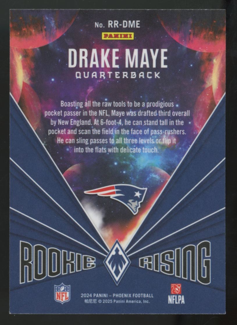 2024 Panini Phoenix Drake Maye RC Purple Rookie Rising #RR-DME
