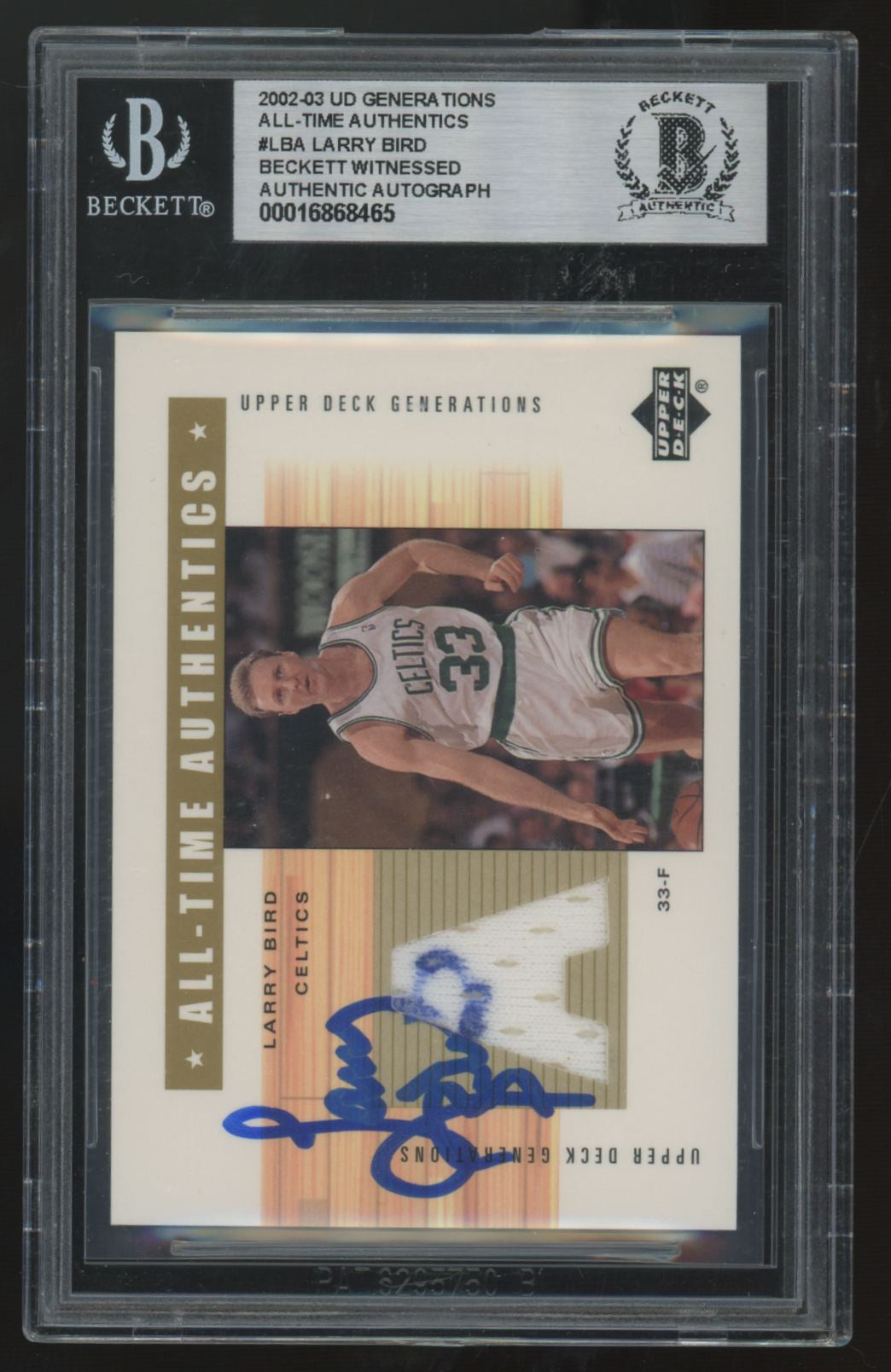 2002-03 UD Generations Larry Bird All-Time Patch Auto #LB-A BGS Authentic