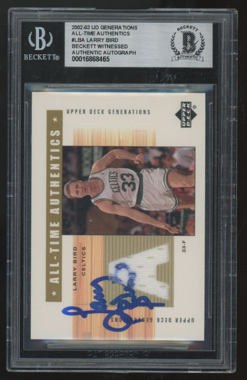 2002-03 UD Generations Larry Bird All-Time Patch Auto #LB-A BGS Authentic