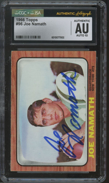 1966 Topps Joe Namath #96 Signed Autographed CGC Auto 10