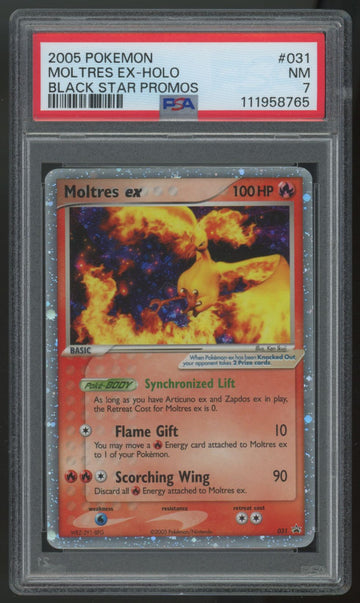 2005 Pokemon Moltres ex Black Star Promo Holo #031 PSA 7