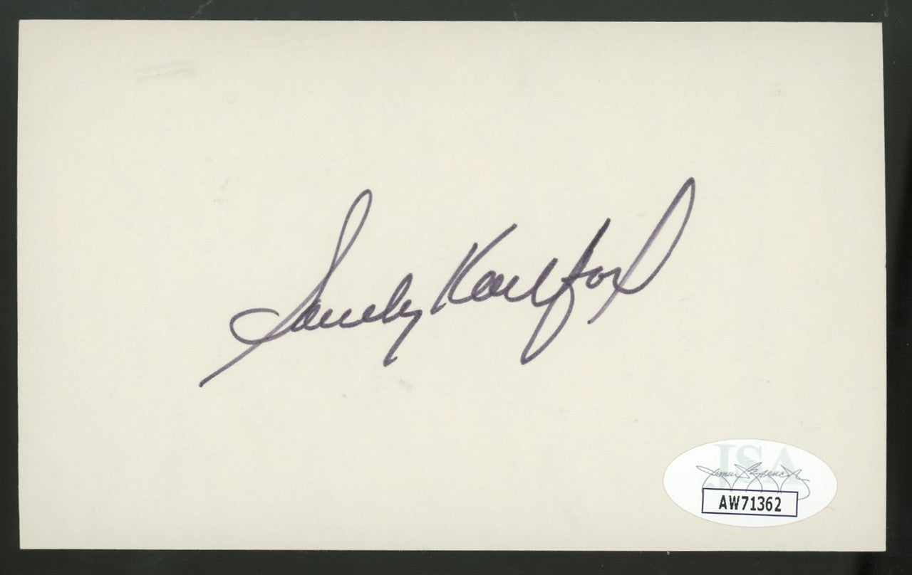 Sandy Koufax Signed Autographed Index Card JSA