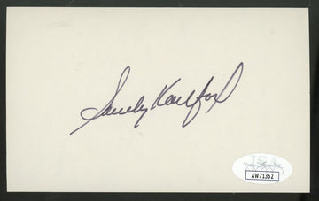 Sandy Koufax Signed Autographed Index Card JSA