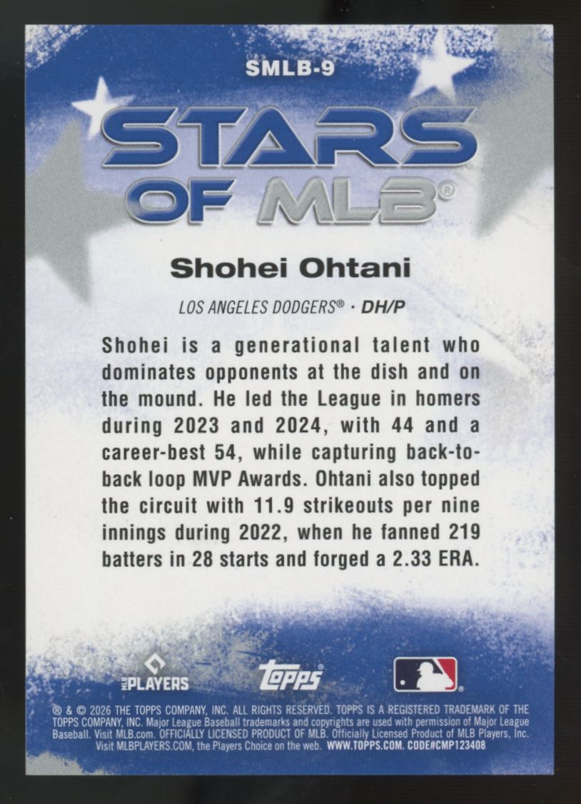 2026 Topps Series One Shohei Ohtani Green Stars Of MLB /99 #SMLB-9