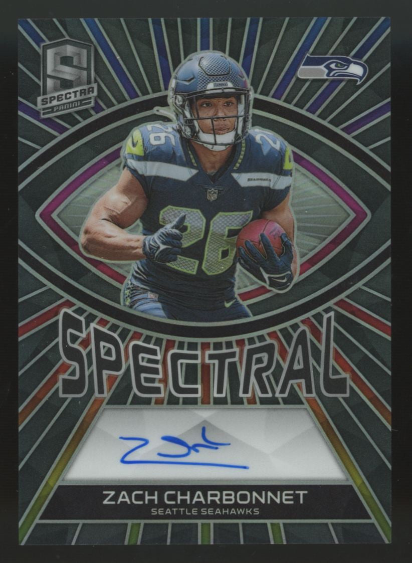 2023 Panini Spectra Zach Charbonnet RC Spectral Auto /149 #SS-ZCH
