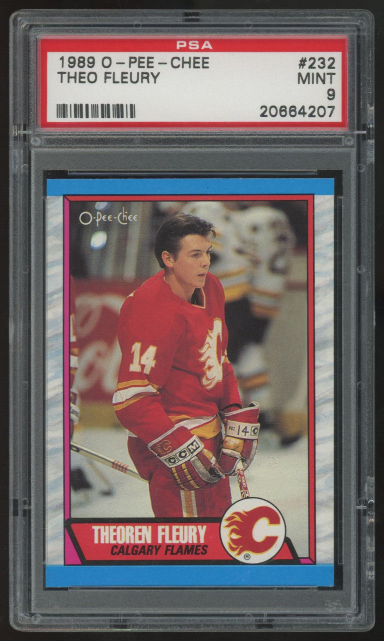 1989-90 O-Pee-Chee Theo Fleury RC #232 PSA 9
