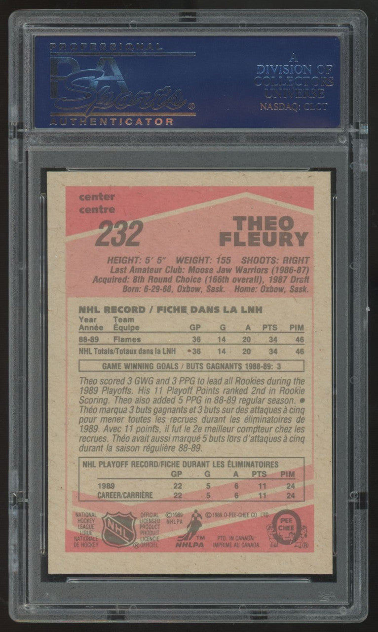 1989-90 O-Pee-Chee Theo Fleury RC #232 PSA 9