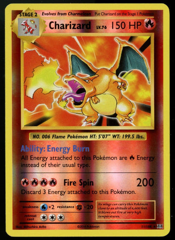 Pokemon Charizard XY Evolutions Reverse Holo #11/108