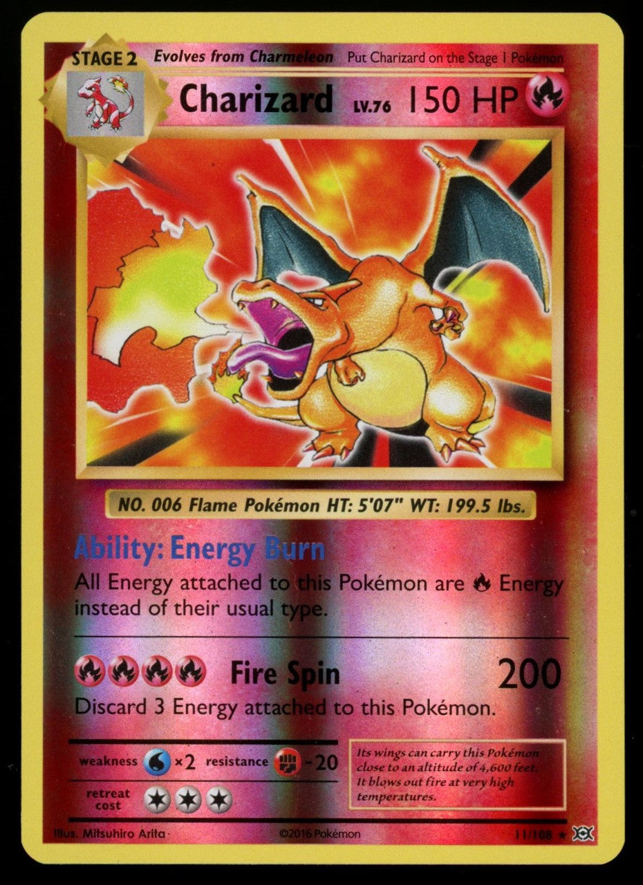 Pokemon Charizard XY Evolutions Reverse Holo #11/108 "B"