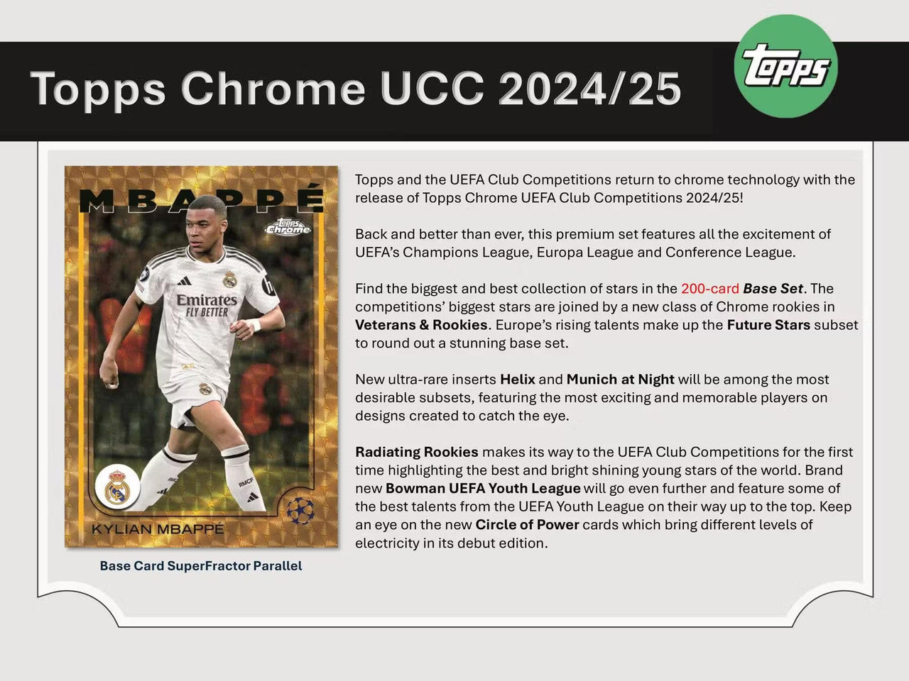 2024/25 Topps Chrome UEFA Club Competitions Soccer Hobby Box