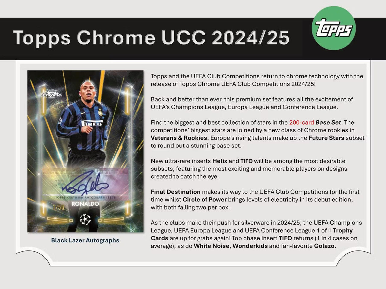 2024/25 Topps Chrome UEFA Club Competitions Soccer Jumbo Hobby Box