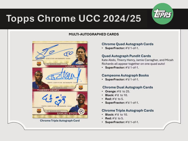 2024/25 Topps Chrome UEFA Club Competitions Soccer Jumbo Hobby Box