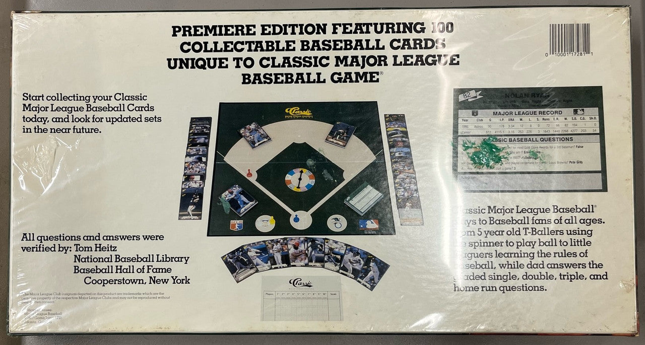 1987 Classic Games MLB Baseball Board Game Sealed