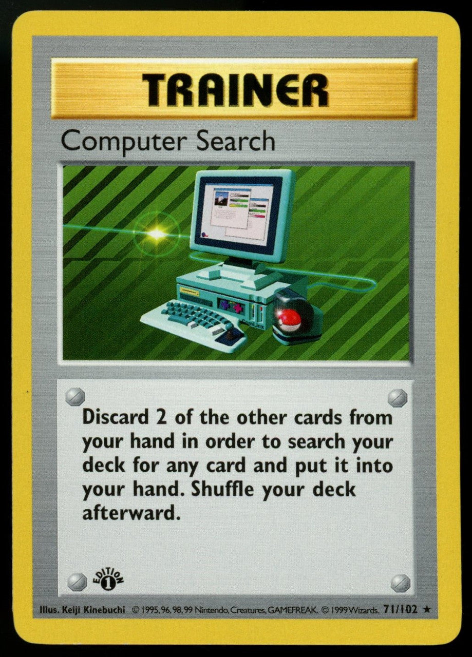 Pokemon Computer Search 1st Edition Base Set Shadowless #71/102  LP
