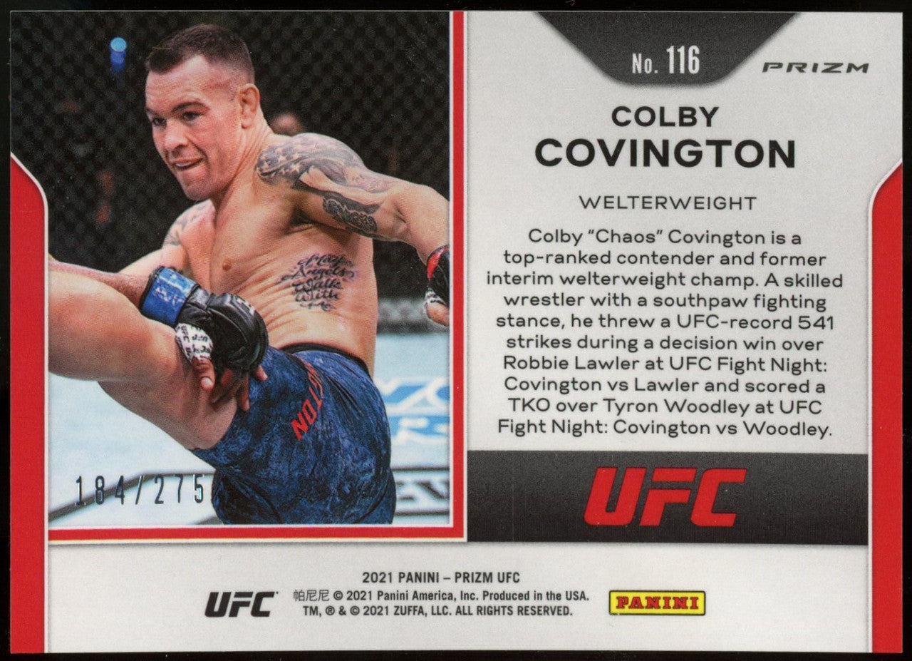 2021 Prizm UFC Colby Covington Red /275 #116