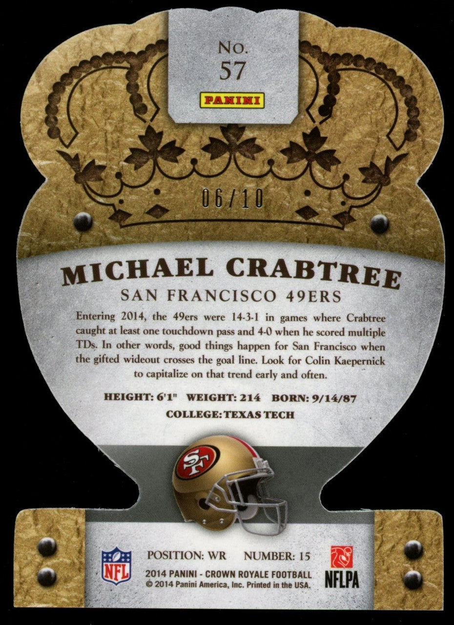 2014 Crown Royale Michael Crabtree Purple Die Cut /10 #57