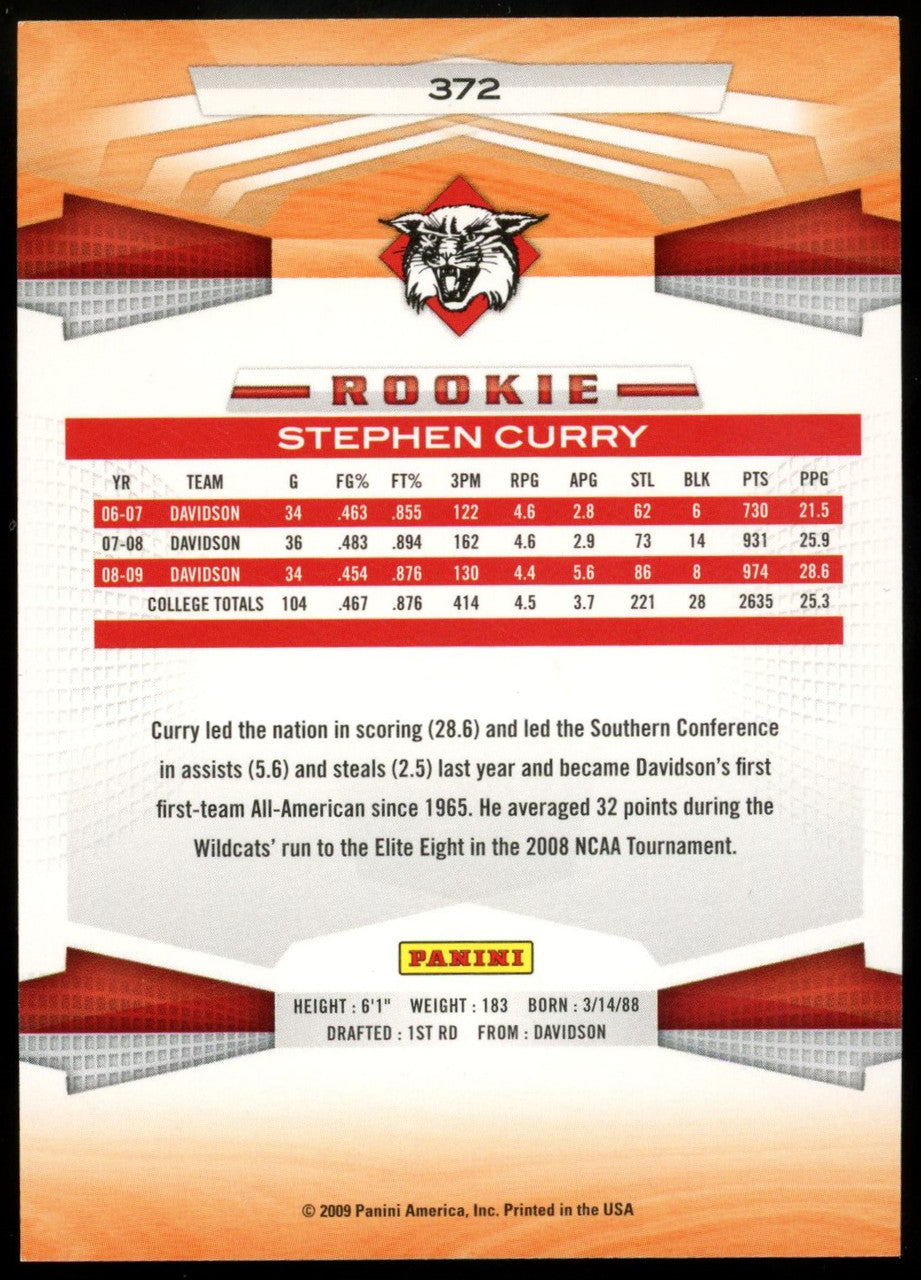 2009-10 Panini Steph Curry RC #372