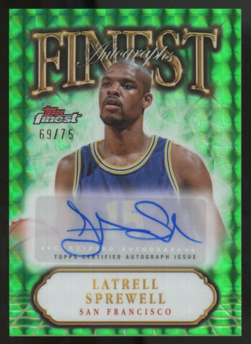 2024-25 Topps Finest Latrell Sprewell Finest Auto Green Geometric /99 #FA-LS