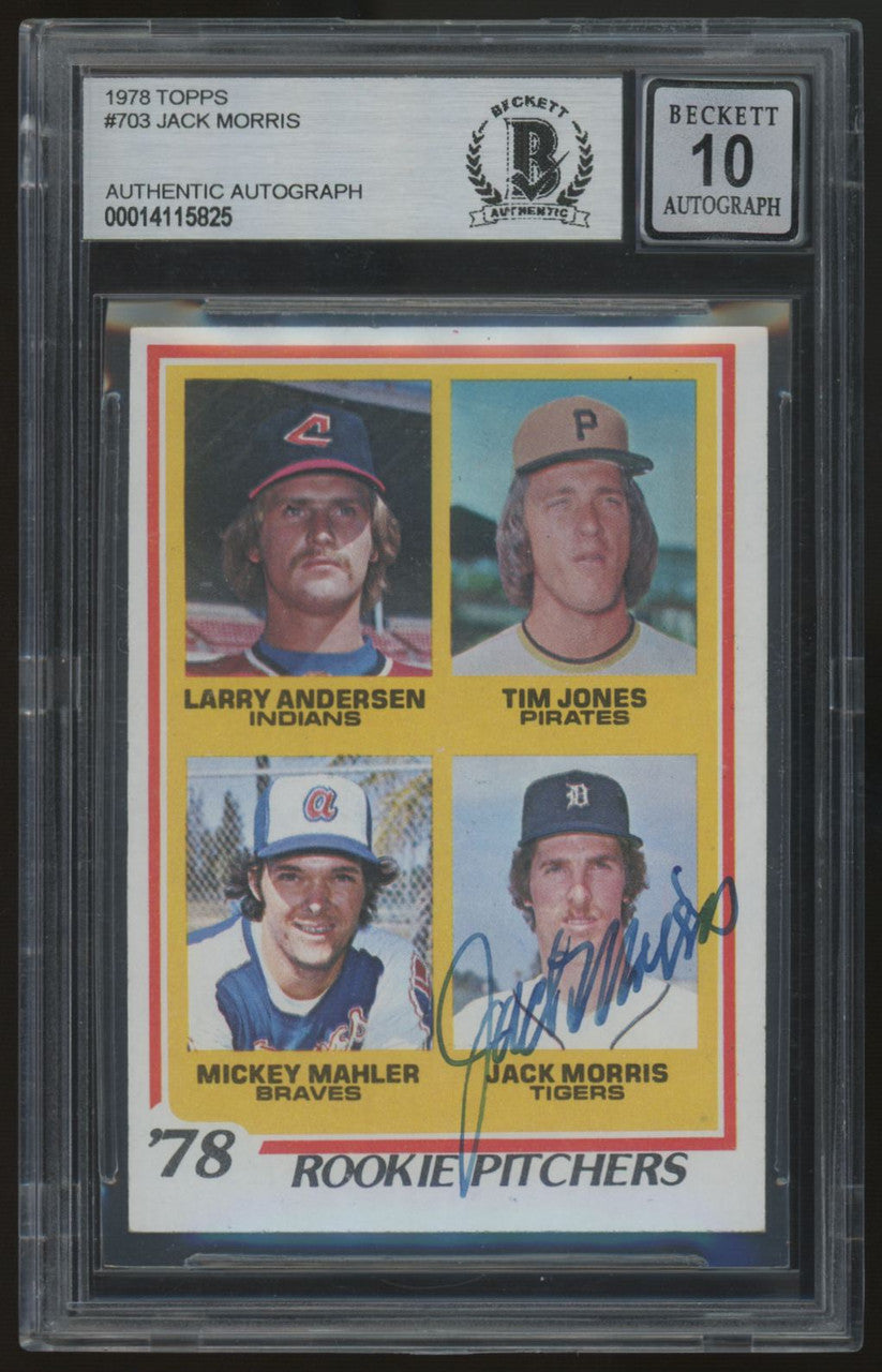 1978 Topps Jack Morris RC Signed Auto BGS Authentic 10 *825