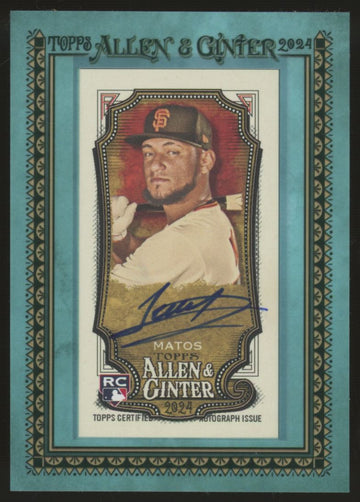 2024 Topps Allen & Ginter Luis Matos RC Mini-Framed Auto Teal /50 #MA-LM
