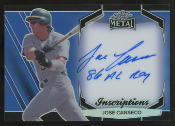 2024 Leaf Metal Jose Canseco Heroes Inscriptions Auto Blue /100 #MHI-JC3