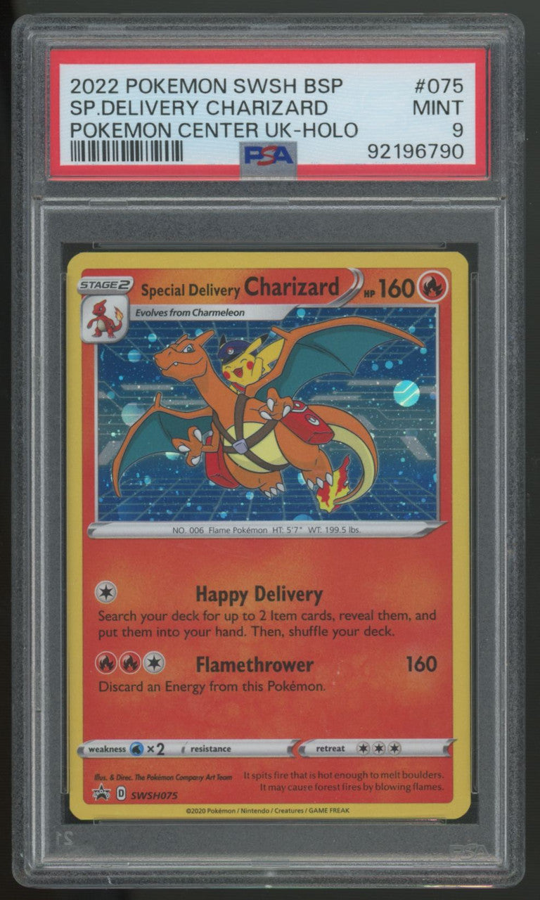 2022 Pokemon Special Delivery Charizard Center UK Holo #075 PSA 9