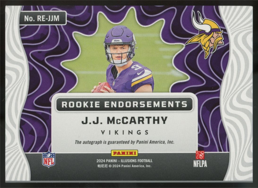 2024 Illusions J.J. McCarthy RC Endorsements Red Auto /99 #RE-JJM