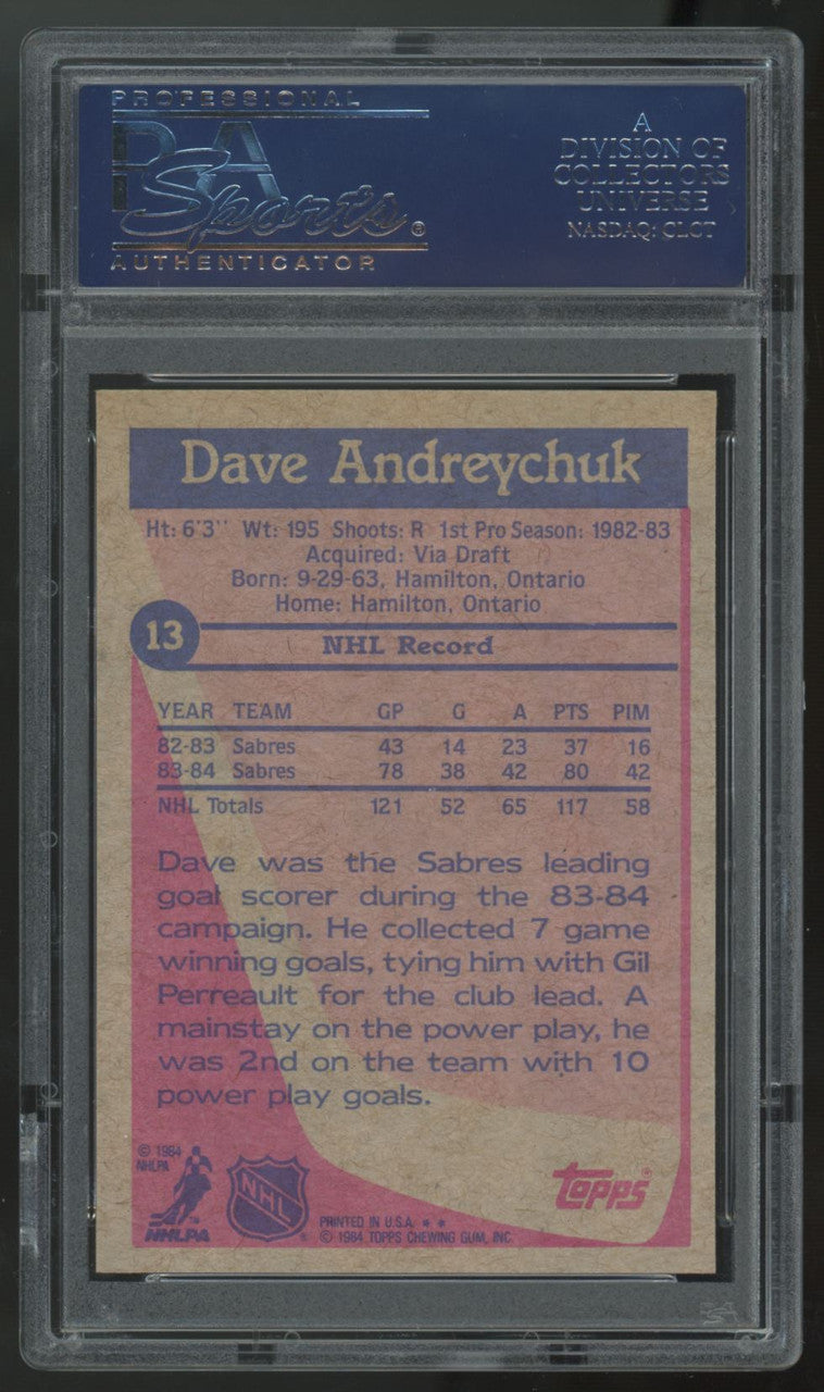 1984-85 Topps Dave Andreychuk RC #13 PSA 9