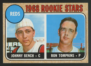 1968 Topps Johnny Bench/Ron Tompkins RC Rookie Stars #247 VG-EX (Wrinkle)