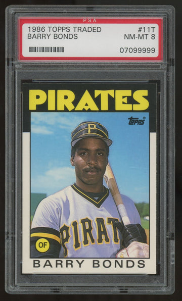 1986 Topps Traded Barry Bonds RC #11T PSA 8 *999