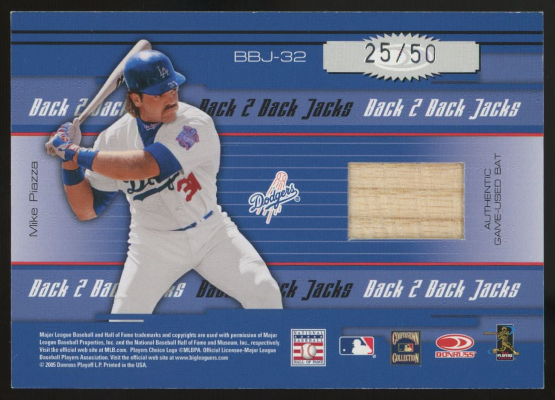 2005 Donruss Elite Eddie Murray/Mike Piazza Back 2 Back Dual Relic /50 #BBJ-32