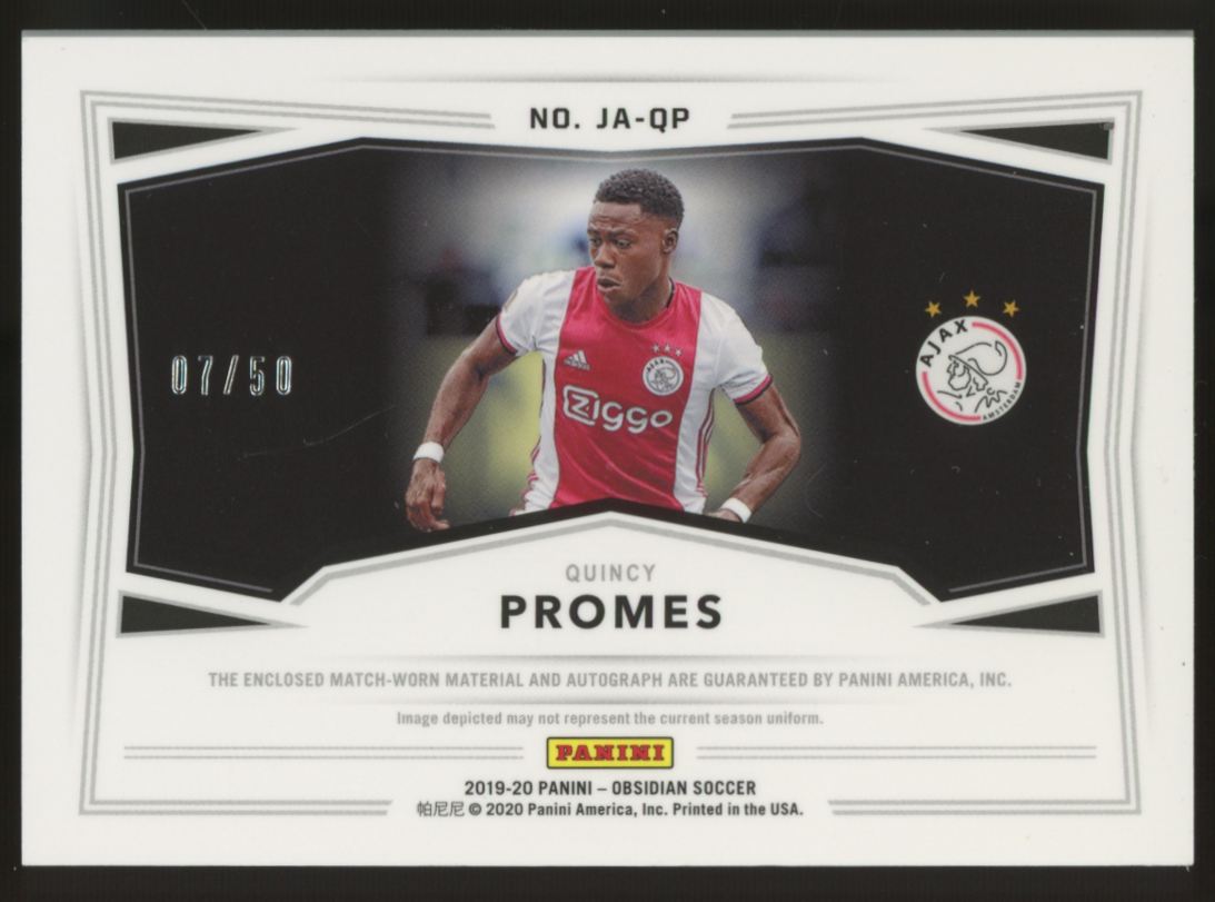2019/20 Obsidian Soccer Quincy Promes Patch Auto Orange /50 #JA-QP