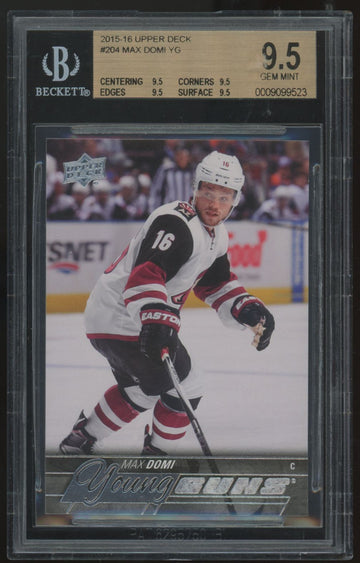 2015-16 Upper Deck Series One Max Domi RC Young Guns #204 BGS 9.5