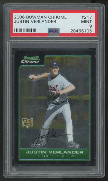 2006 Bowman Chrome Justin Verlander RC #217 PSA 9 *105