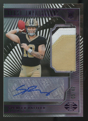 2024 Illusions Spencer Rattler RC First Impressions Purple Patch Auto RPA /49
